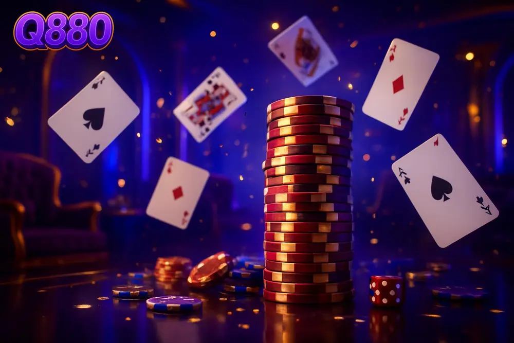 Q880 Bangladesh — golden crown displayed in a neon-lit lounge
